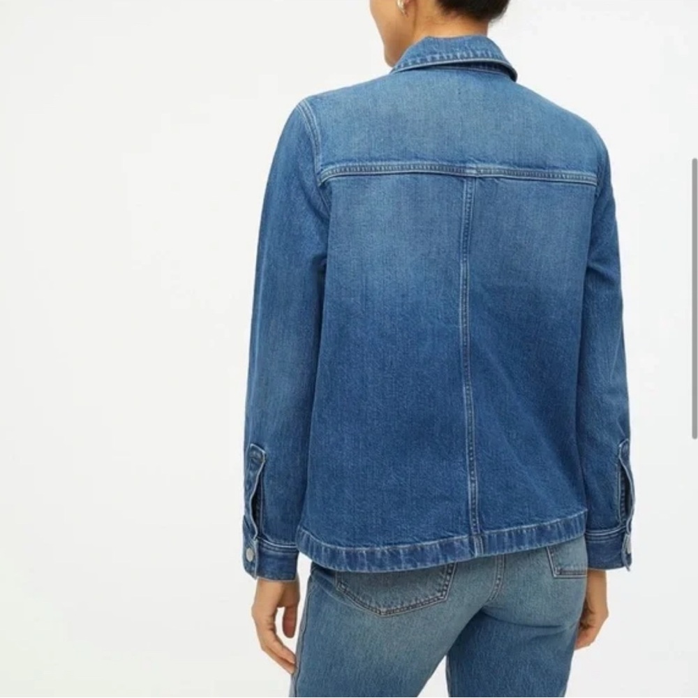 J. Crew Denim Oversize Chore Jean Utility Jacket with Pockets Size M - Picture 2 of 8